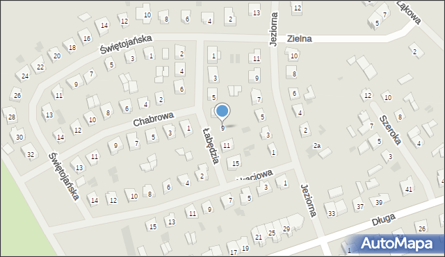 Pisz, Łabędzia, 9, mapa Pisz