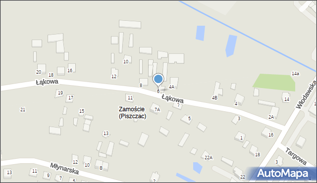 Piszczac, Łąkowa, 6, mapa Piszczac