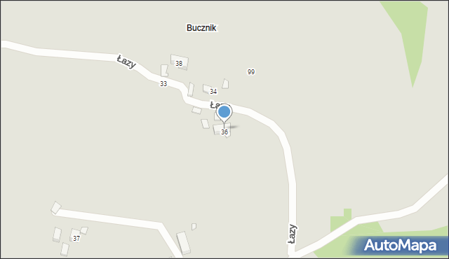 Piwniczna-Zdrój, Łazy, 36, mapa Piwniczna-Zdrój