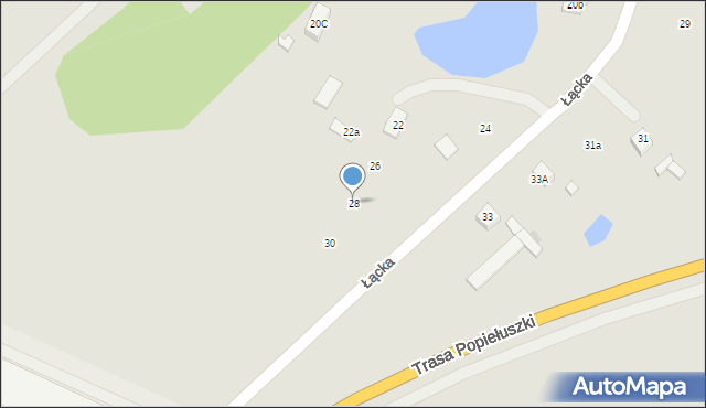 Płock, Łącka, 28, mapa Płock