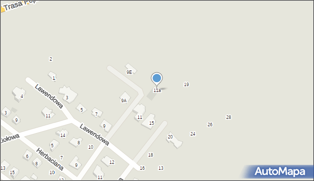 Płock, Lawendowa, 11a, mapa Płock