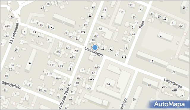 Płock, Lasockiego Ignacego, ks., 12, mapa Płock