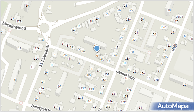 Płock, Lasockiego Ignacego, ks., 9, mapa Płock