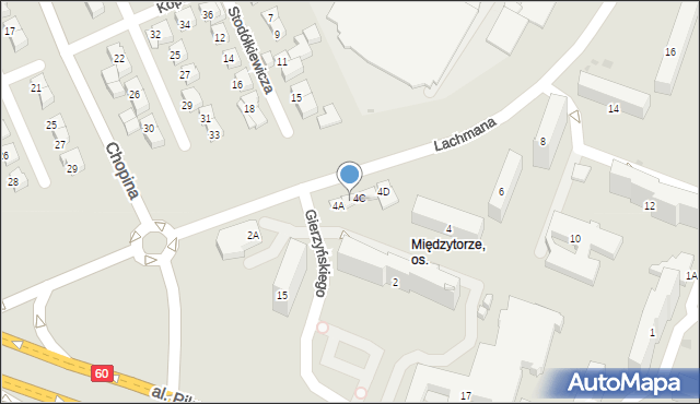 Płock, Lachmana Wacława, 4B, mapa Płock