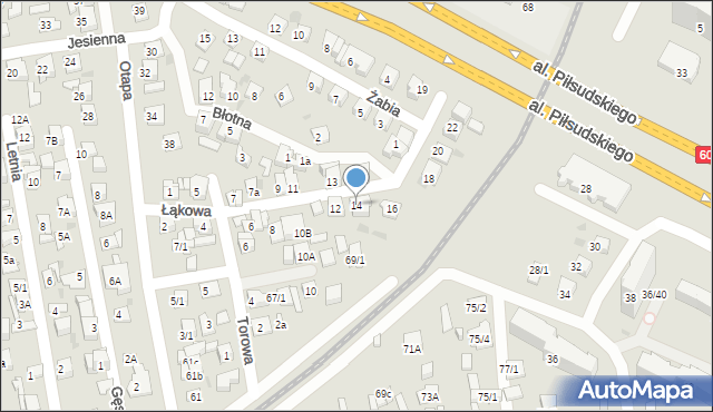 Płock, Łąkowa, 14, mapa Płock