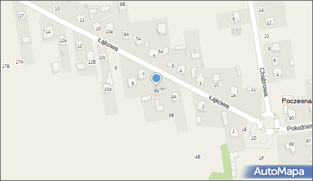 Poczesna, Łąkowa, 6a, mapa Poczesna