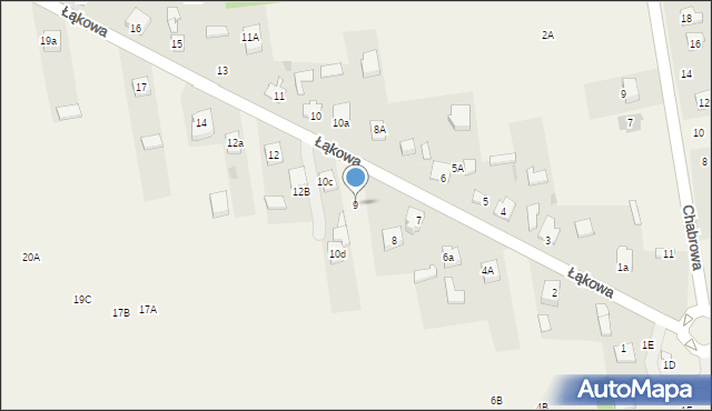 Poczesna, Łąkowa, 9, mapa Poczesna