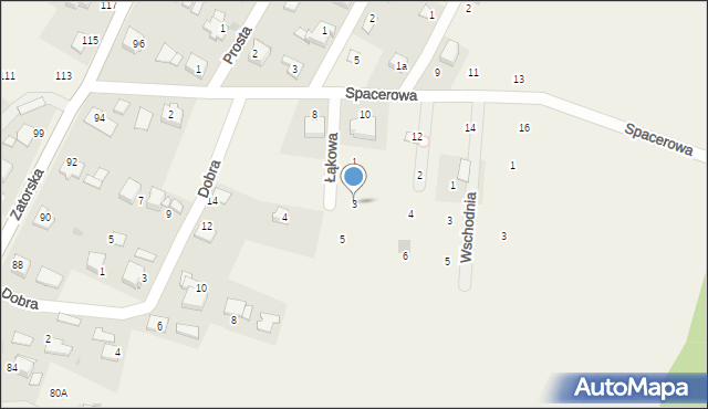 Podolsze, Łąkowa, 3, mapa Podolsze