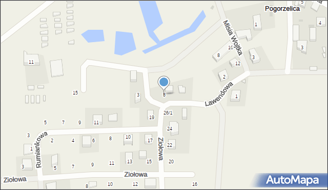 Pogorzelica, Lawendowa, 8, mapa Pogorzelica