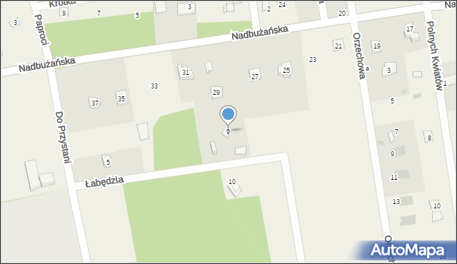 Popowo-Parcele, Łabędzia, 9, mapa Popowo-Parcele