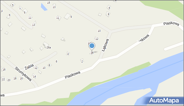 Popowo-Parcele, Łąkowa, 16, mapa Popowo-Parcele