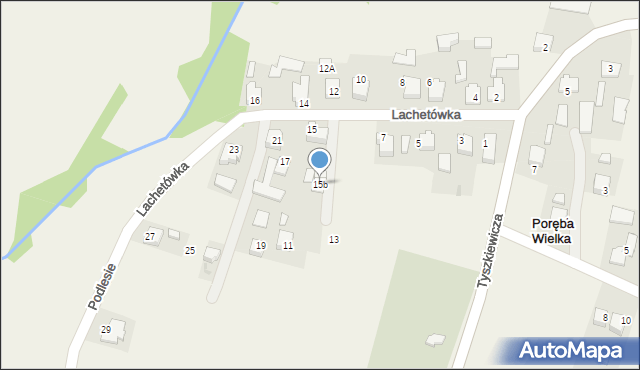 Poręba Wielka, Lachetówka, 15b, mapa Poręba Wielka