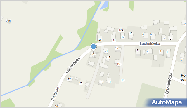 Poręba Wielka, Lachetówka, 23, mapa Poręba Wielka