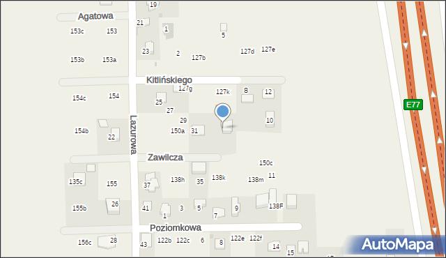 Poskwitów, Lazurowa, 33, mapa Poskwitów