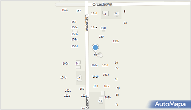 Poskwitów, Lazurowa, 55, mapa Poskwitów