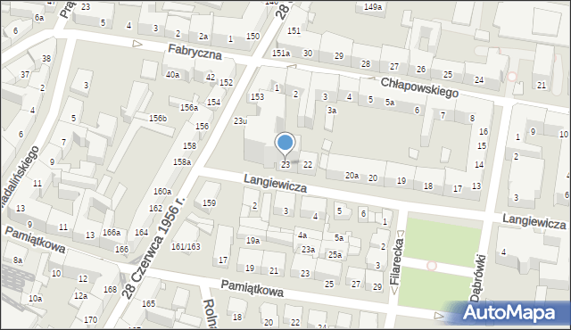 Poznań, Langiewicza Mariana, gen., 23, mapa Poznania