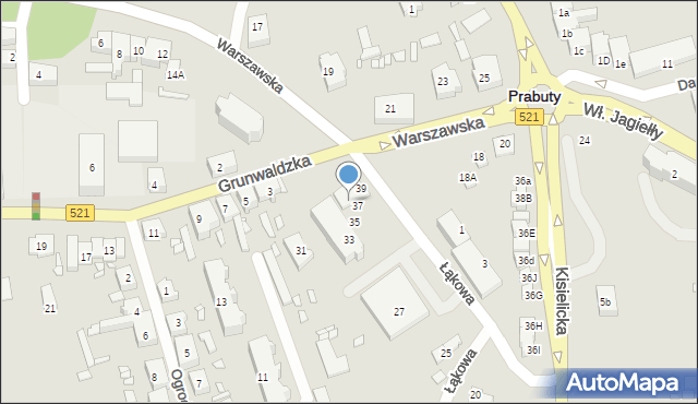 Prabuty, Łąkowa, 42, mapa Prabuty