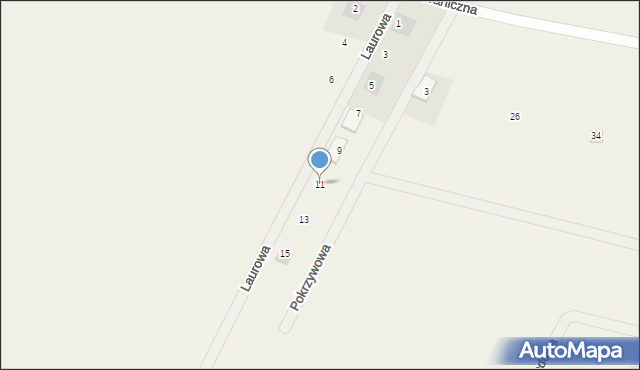 Prądki, Laurowa, 11, mapa Prądki
