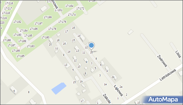 Prądocin, Łąkowa, 10, mapa Prądocin