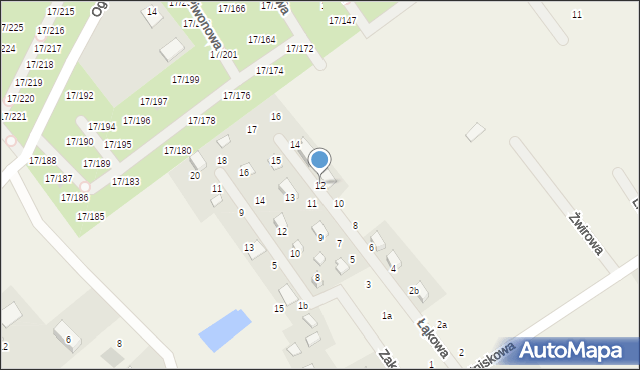 Prądocin, Łąkowa, 12, mapa Prądocin