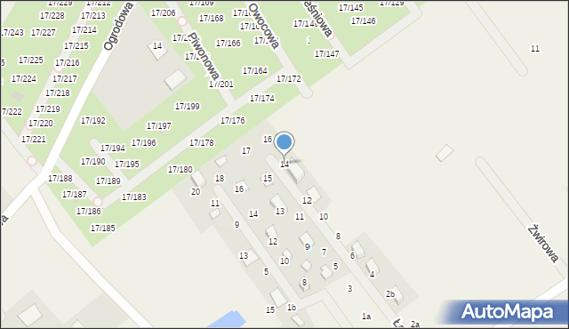 Prądocin, Łąkowa, 14, mapa Prądocin