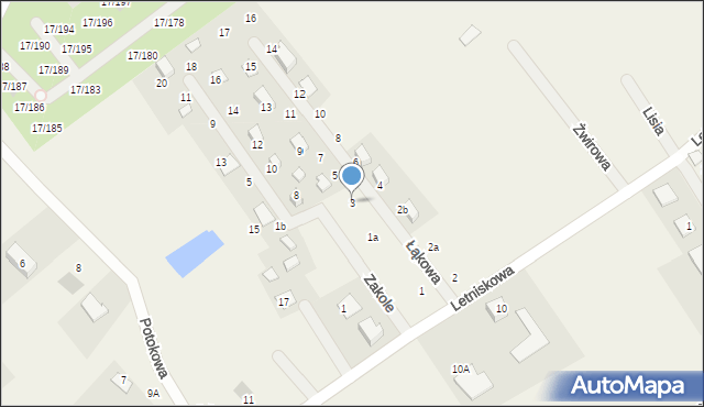 Prądocin, Łąkowa, 3, mapa Prądocin