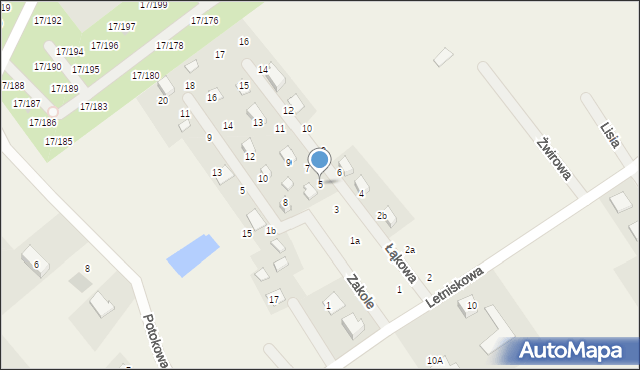 Prądocin, Łąkowa, 5, mapa Prądocin