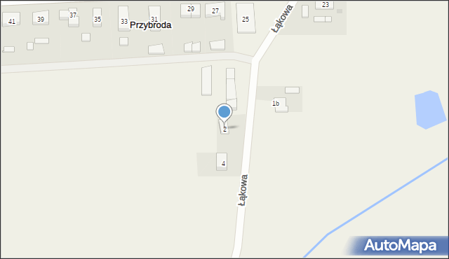 Przybroda, Łąkowa, 2, mapa Przybroda