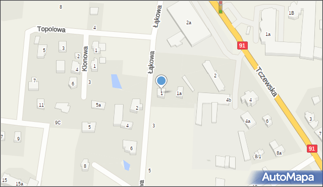 Pszczółki, Łąkowa, 1, mapa Pszczółki