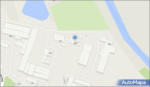 Racibórz, Łąkowa, 26d, mapa Racibórz