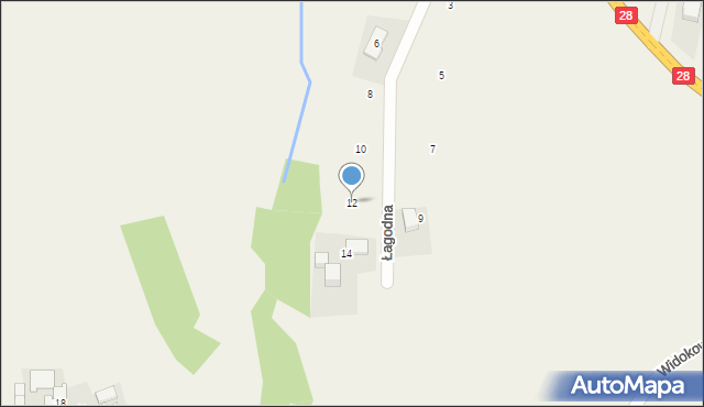 Radocza, Łagodna, 12, mapa Radocza