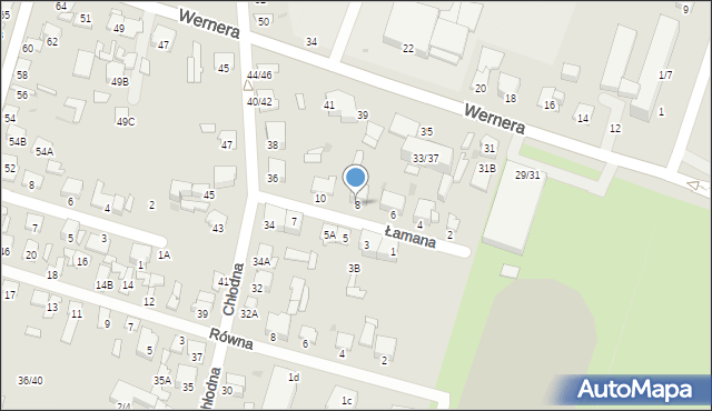 Radom, Łamana, 8, mapa Radomia