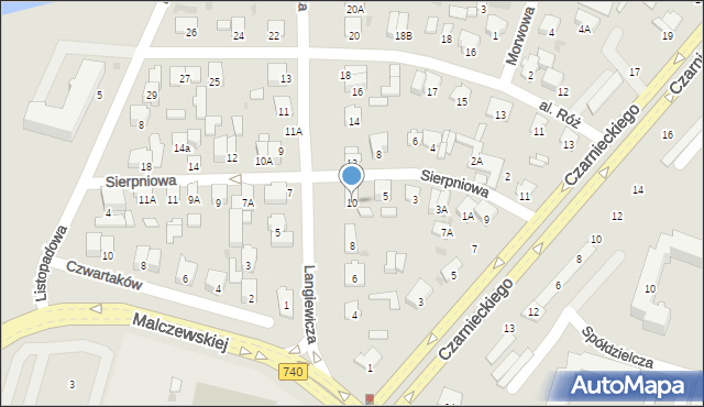 Radom, Langiewicza Mariana, gen., 10, mapa Radomia