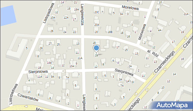 Radom, Langiewicza Mariana, gen., 14, mapa Radomia