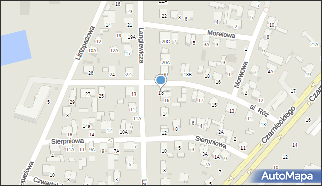 Radom, Langiewicza Mariana, gen., 18, mapa Radomia