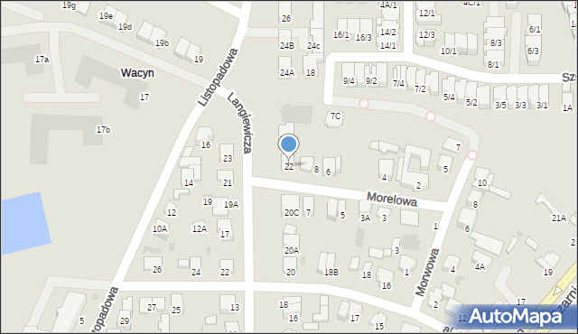 Radom, Langiewicza Mariana, gen., 22, mapa Radomia