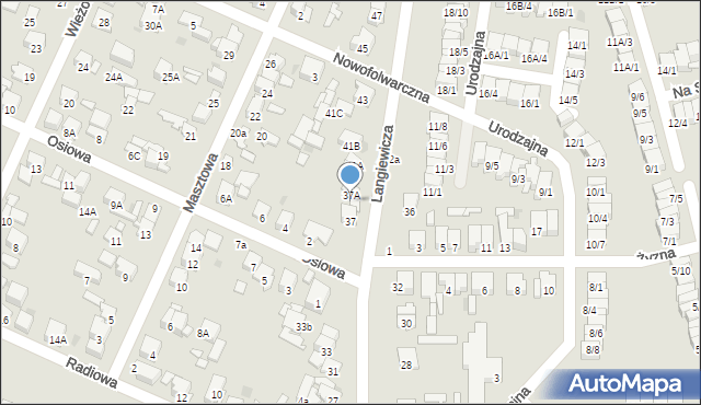 Radom, Langiewicza Mariana, gen., 39, mapa Radomia