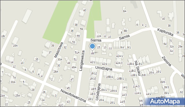 Radom, Langiewicza Mariana, gen., 44, mapa Radomia