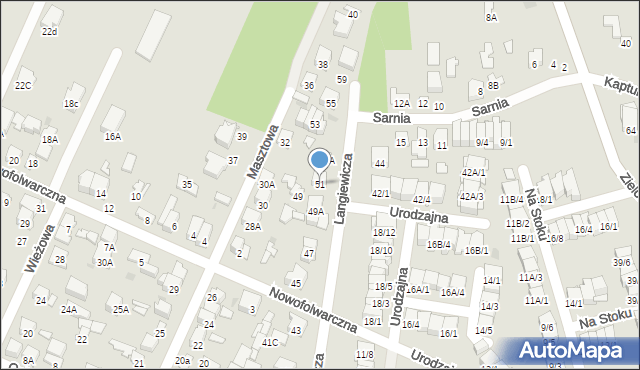 Radom, Langiewicza Mariana, gen., 51, mapa Radomia