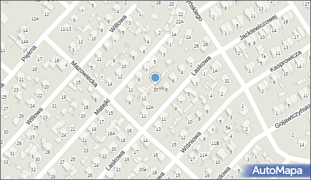 Radom, Laskowa, 10, mapa Radomia