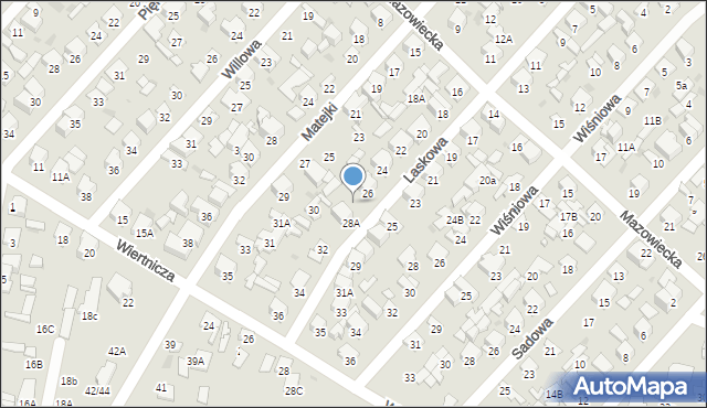 Radom, Laskowa, 28, mapa Radomia