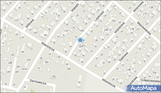 Radom, Laskowa, 31A, mapa Radomia