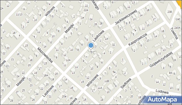 Radom, Laskowa, 5, mapa Radomia