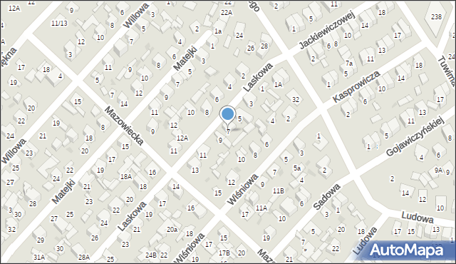 Radom, Laskowa, 7, mapa Radomia