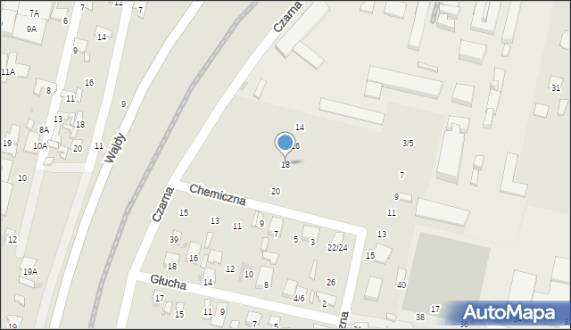 Radom, Łączna, 18, mapa Radomia