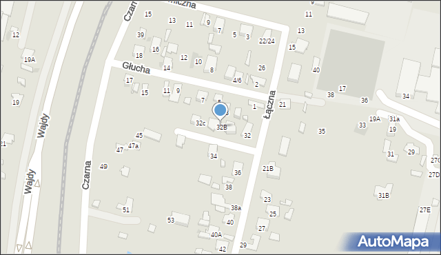 Radom, Łączna, 32B, mapa Radomia