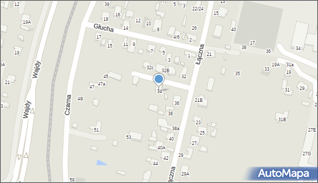 Radom, Łączna, 34, mapa Radomia