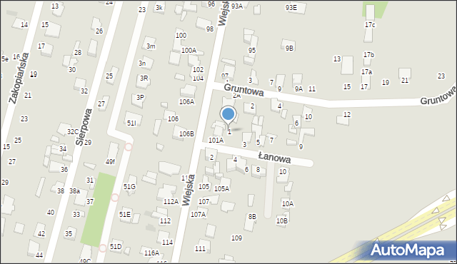 Radom, Łanowa, 1, mapa Radomia