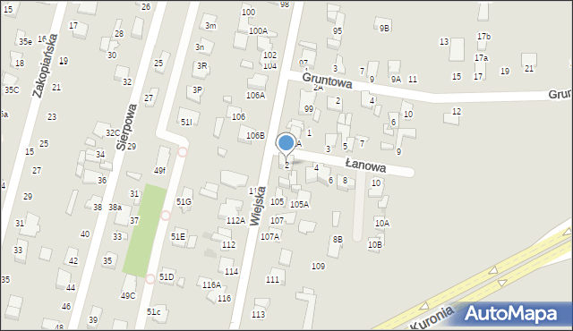 Radom, Łanowa, 2, mapa Radomia