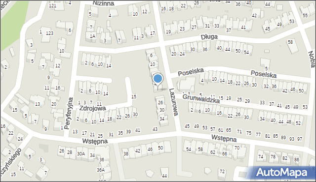 Radom, Lazurowa, 24, mapa Radomia